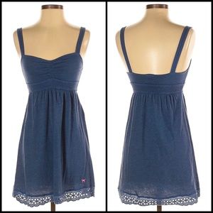 VS PINK Navy Eyelet Lace Trim Mini Dress Nightie